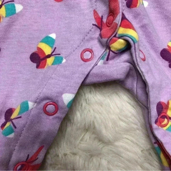 Pekkle Footed Onesie  Pajamas Purple/Pink Size 3 Months - Picture 7 of 16